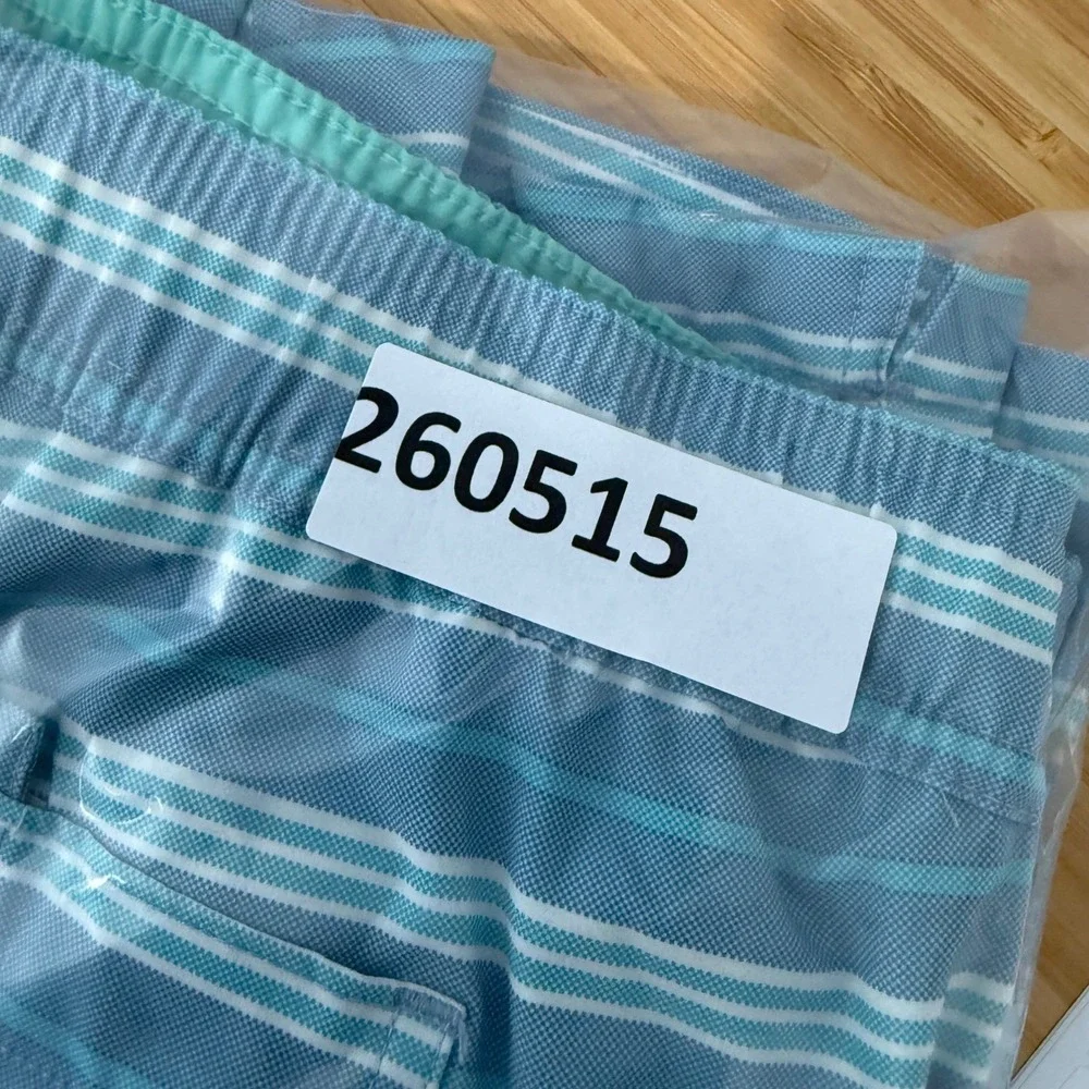 Bonobos Mens XL Light Blue Striped Swim Trunks 9 Inch Inseam Casual Shorts
